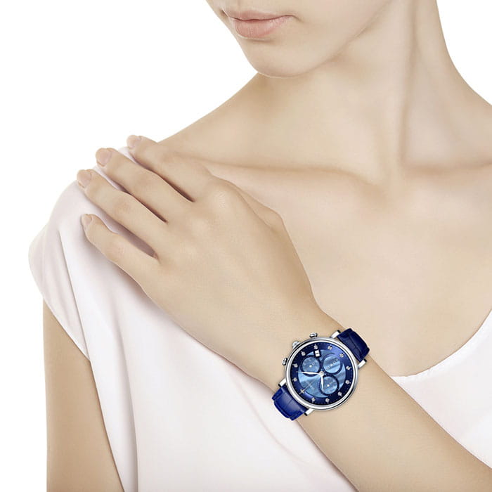 Sokolov 126.30.00.000.05.04.2,  россия женские часы на браслете кожаный боковой вид